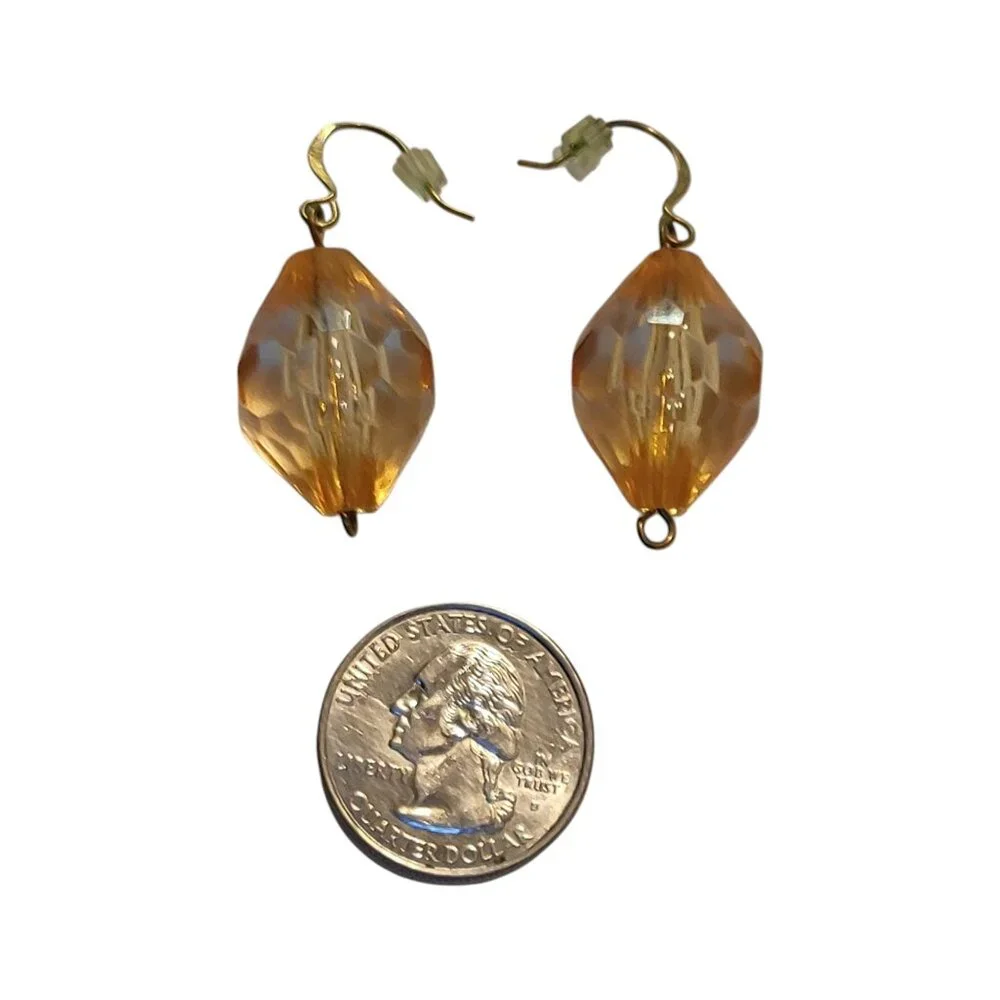 Orange Drop Earrings Copper Excellent Condition Handmade/Homemade Halloween/Fall
